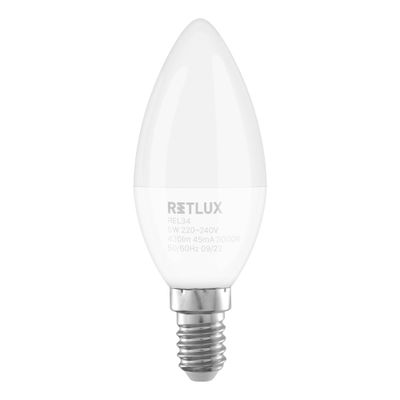 Žiarovka LED E14 5W C37 biela teplá RETLUX REL 34 2ks