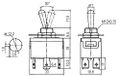 Prepínač páčkový 3-pol./6-pin ON-OFF-ON 250 V/10 A