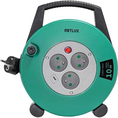 Predlžovací kábel na bubne - 3 zásuvky 10 m RETLUX RPC 55