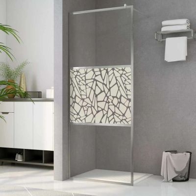 vidaXL Sprchová zástena z ESG skla s dizajnom kameňov 90x195 cm