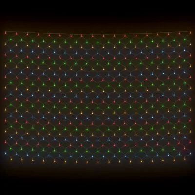 vidaXL Vianočná svetelná sieť farebná 3x3 m 306 LED interiér exteriér