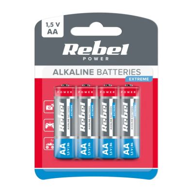 Batéria AA (R6) alkalická REBEL EXTREME Alkaline Power 4BP BAT0097B