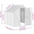 Skleník vidaXL so základným rámom, antracitový hliník, 3,61 m²