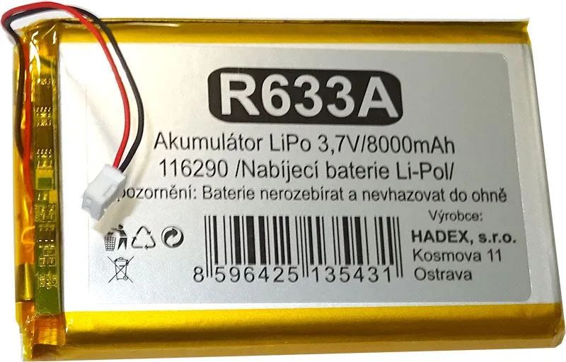 Nabíjacie batérie Li-Pol 3,7V/8000mAh 116290 Hadex