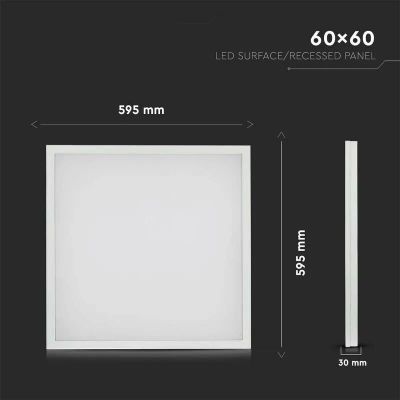 Panel LED 2V1 600x600 36W, 4000K, 3960lm, so zdrojom, VT-6139 (V-TAC)