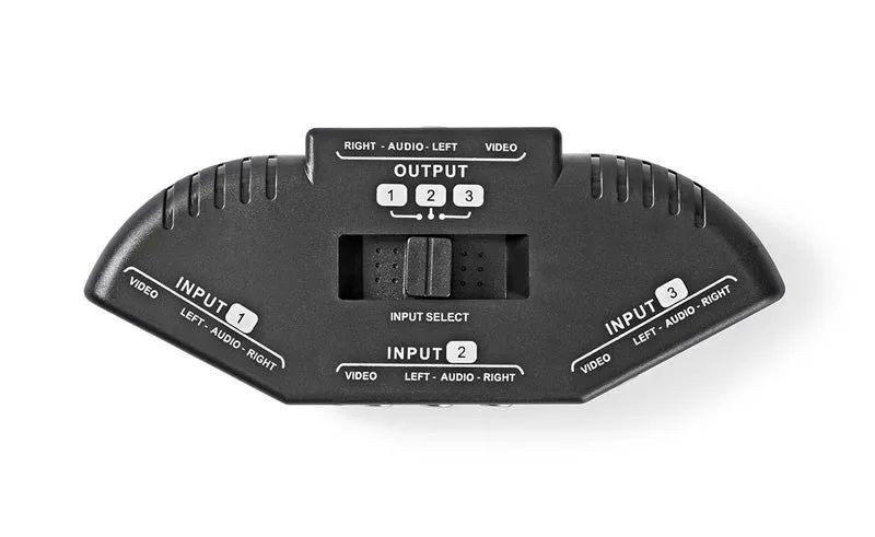 Prepínač 3x Cinch/Cinch NEDIS VSWI2403BK