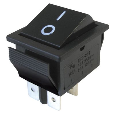 Prepínač kolískový   2pol./4pin  ON-OFF 250V/15A čierny
