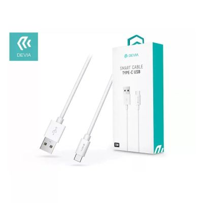 Devia Smart EC082 USB-A – USB-C kábel, 1 m, biely
