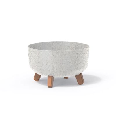 Kvetináč GRACIA LOW ECO WOOD biely 28,5cm