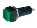 Prepínač tlačidlo štvorec OFF-(ON) 250V/1A zelený