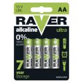Batérie AA (R6) alkalická RAVER  4ks