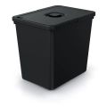 SYSTEMA BASIC FLAP černý odpadkový koš s víkem 23 l