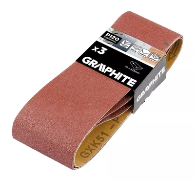 Brúsny pás nekonečný 75x533mm P120 GRAPHITE 58T370 3ks