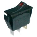 Prepínač kolískový 2pol./3pin ON-OFF 250V/15A prosv. bod R