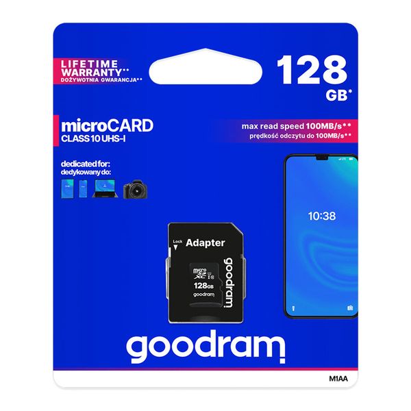 Pamäťová karta GOODRAM microSD 128GB s adaptérom