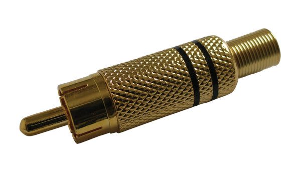 Konektor CINCH kábel kov zlatý čierny