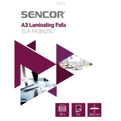 Fólia laminovacia SENCOR SLA FA3M250 A3 250mic 25ks