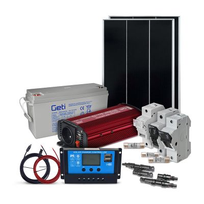 Solárny ostrovný set SOLARFAM 110Wp, 12V, batéria 100Ah, menič 230VAC 600W