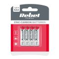 Batéria AAA (R03) Zn-Cl REBEL 4ks / blistr BAT0080B
