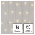 LED vianoč. cencúle, 5 m, vonkajšie aj vnútorné, teplá biela, ovládač, programy, časovač