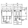 Prepínač kolískový 3pol./6pin (ON)-OFF-(ON) 250V/15A čierny