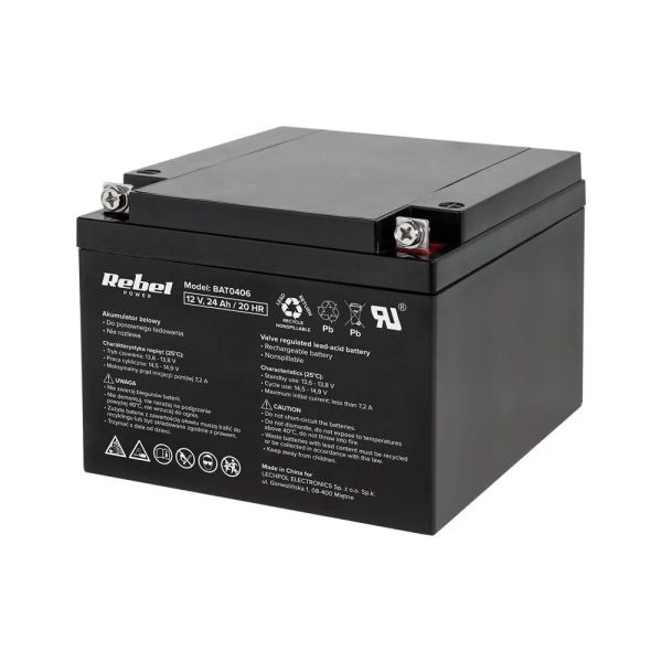 Batéria olovená 12V 24Ah REBEL BAT0406