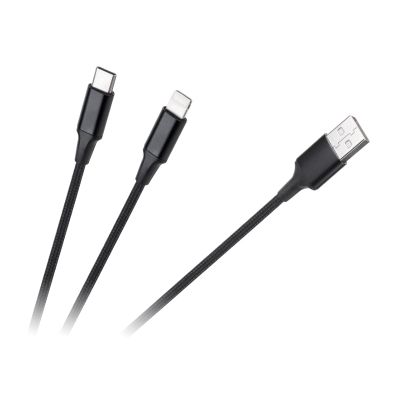 Kábel CABLETECH KPO3944 USB - USB-C/Lightning 1m Black