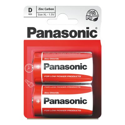 Batéria D (R20) Zn-Cl PANASONIC Red 2 ks / blister