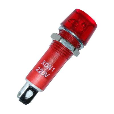 Kontrolka guľatá 230V s tlejivkou, červená do otvoru 10mm XDN1