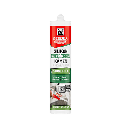 Silikón na prírodný kameň DEBBEX Stone Flex sivý 280 ml