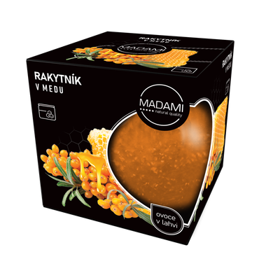 Rakytník v mede 590 g: ovocie v mede