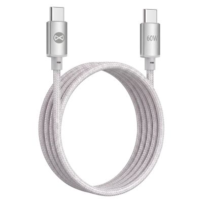 Kábel Forever Vibe USB-C - USB-C 1,0 m 60W strieborný