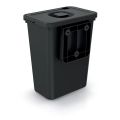 SYSTEMA BASIC FLAP čierny odpadkový kôš s vekom 10l