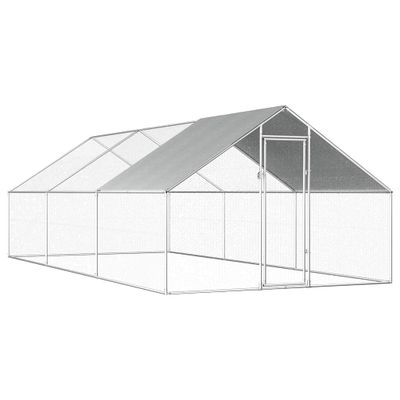 vidaXL Vonkajšia klietka pre sliepky 2,75x6x1,92 m, pozinkovaná oceľ