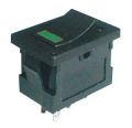 Prepínač kolískový 2pol./4pin ON-OFF 250V/3A LED zelený