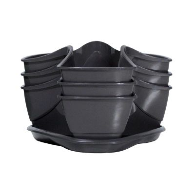 Kvetináč na bylinky COUBI HERBAL grafit 29,5x29,5x38 cm
