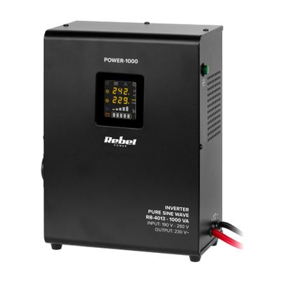 Zdroj záložný REBEL POWER-1000 12V 230V 1000VA 700W Black nástenný