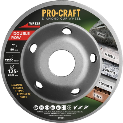 Diamantový brúsny kotúč 125 mm PROCRAFT WR125 Double Row