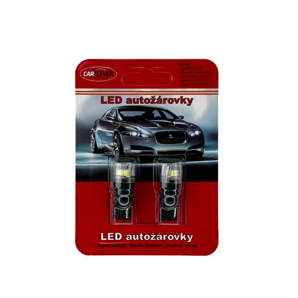 Autožiarovka LED T10 12V CARCLEVER 4LED 2835SMD biela 2ks