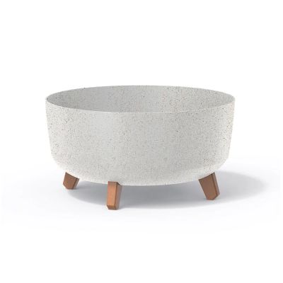 Kvetináč GRACIA LOW ECO WOOD biely 38 cm