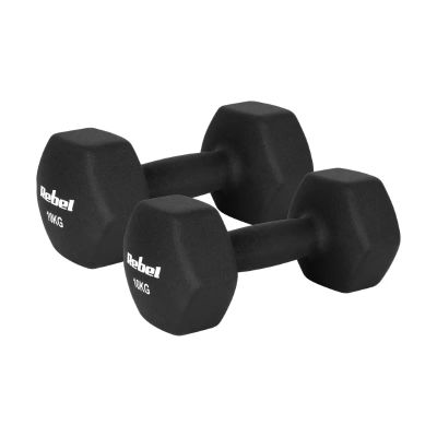 Sada liatinových a neoprénových činiek HEX REBEL RBA-2330-10 2x10kg
