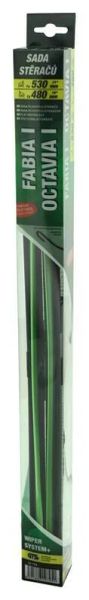 Ploché stierače COMPASS FLAT SET 530+480 mm GREEN OCT I/FAB I