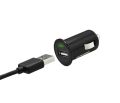MicroUSB čierna 1A autonabíjačka 2v1 (1,5m kábel)