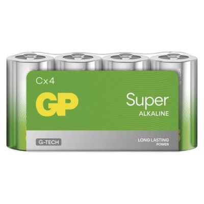 Batéria C (R14) alkalická GP Super 4ks / shrink