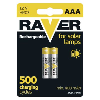 Batéria AAA (R03) nabíjacia 1,2V/400mAh RAVER solar 2ks