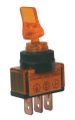 Prepínač páčkový 2pol./3pin ON-OFF 12VDC prosv. žltý