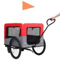 vidaXL Vozík pre domáce zvieratá na bicykel/beh 2-v-1, červeno sivý