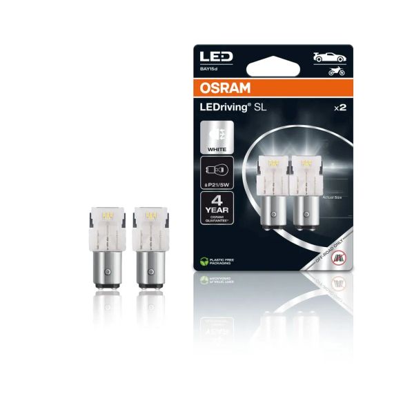 Autožiarovka LED 12V P21/5W BAY15d OSRAM biela 2ks