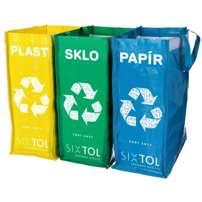 Tašky na triedený odpad SIXTOL Sort Easy 3 Slim 3x22l