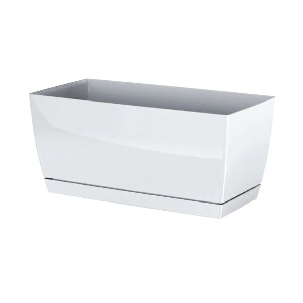 Kvetináč s miskou COUBI CASE P biely 29cm